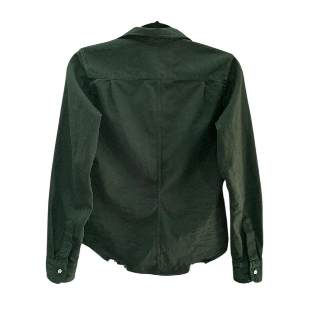 Frank & Eileen Barry Famous Denim Shirt Button Front Forest Green Cotton Size XS - Picture 6 of 10